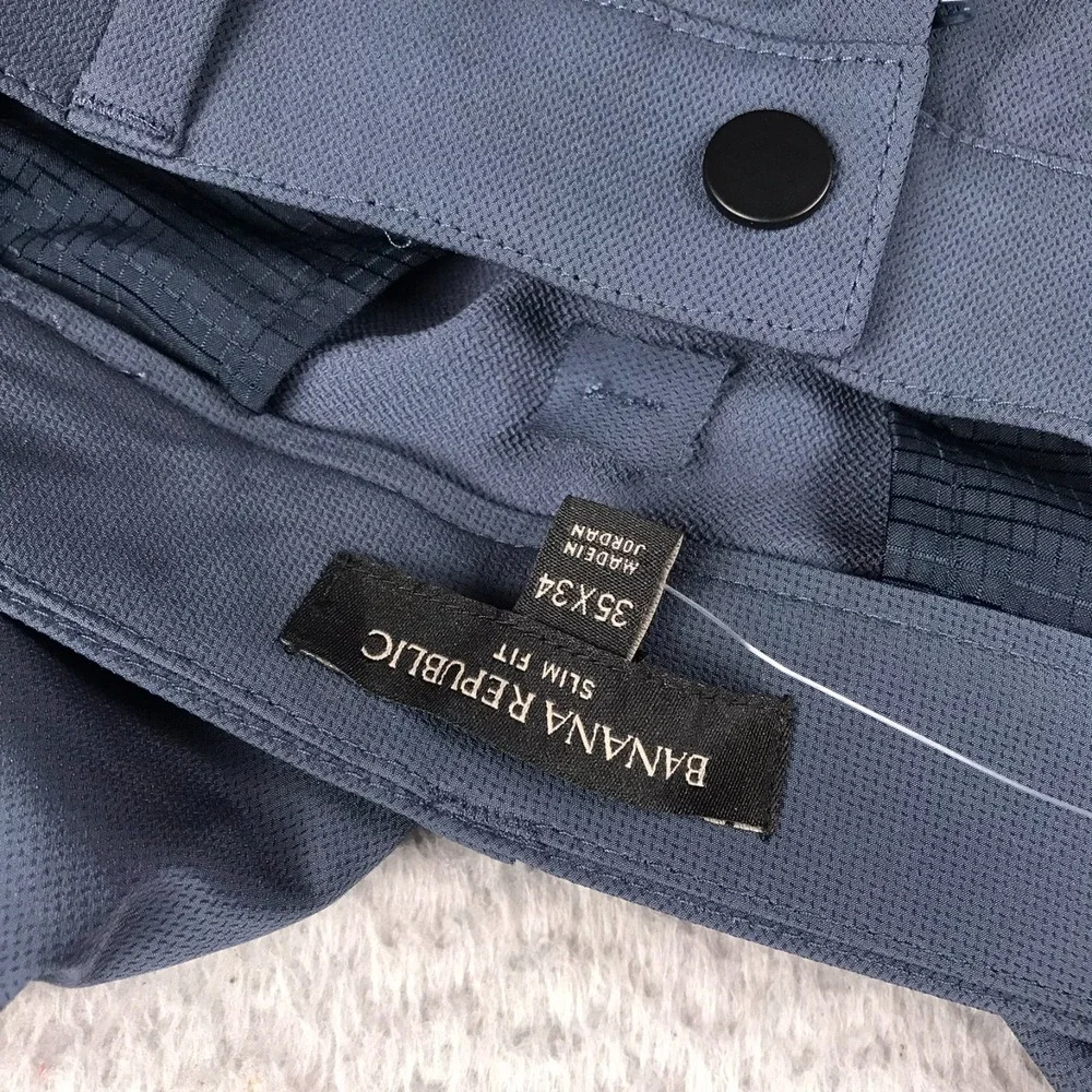 Banana Republic City Pants Mens 35x34 Gray Mid Rise‎ Slim Tapered Slacks NEW NWT
